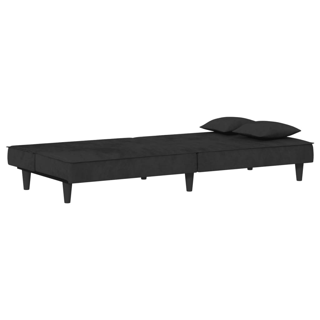 vidaXL Sofá cama de terciopelo negro