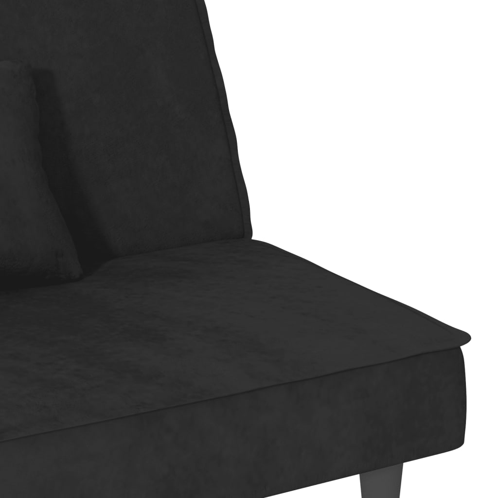 vidaXL Sofá cama de terciopelo negro