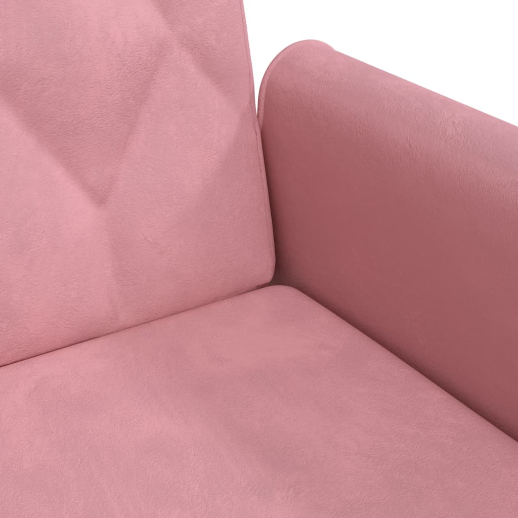 vidaXL Sofá cama con reposabrazos terciopelo rosa