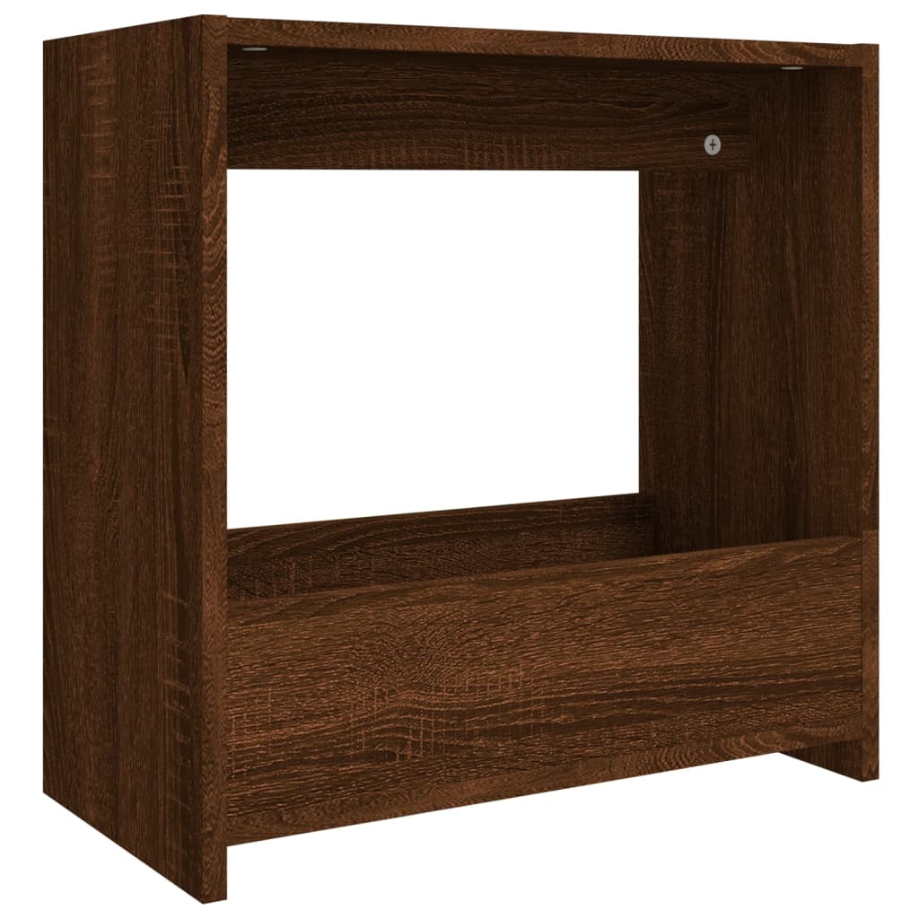 vidaXL Mesa auxiliar madera contrachapada roble marrón 50x26x50 cm