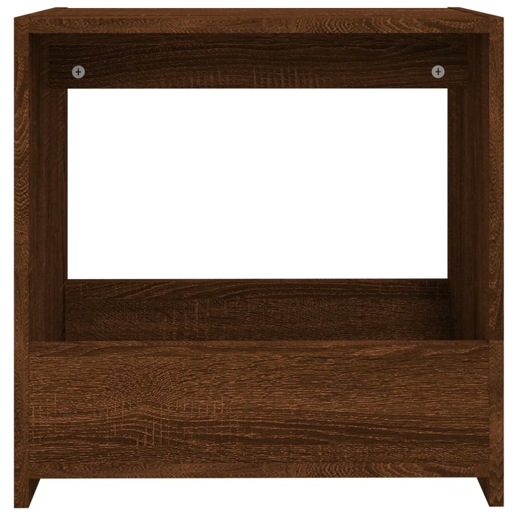 vidaXL Mesa auxiliar madera contrachapada roble marrón 50x26x50 cm