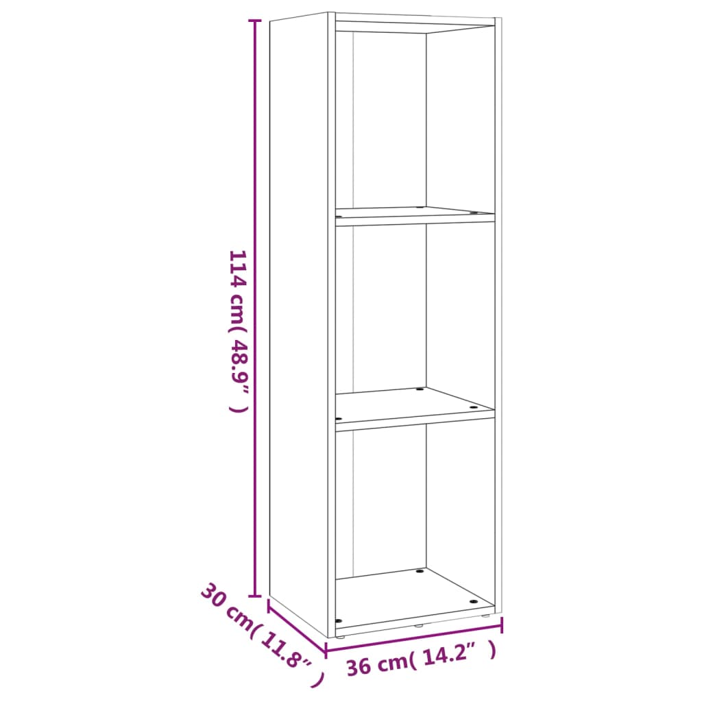 vidaXL Estantería/mueble de TV madera roble ahumado 36x30x114 cm