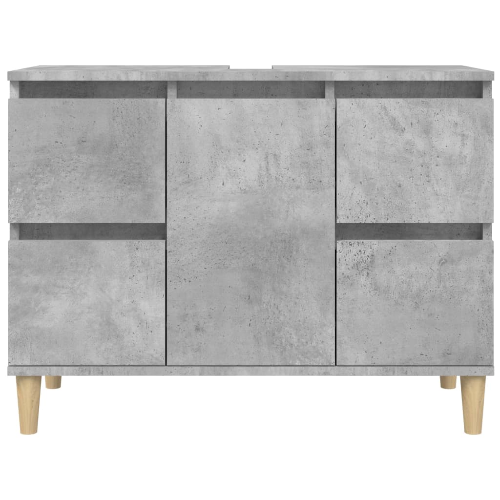 vidaXL Armario de lavabo madera contrachapada gris hormigón 80x33x60cm