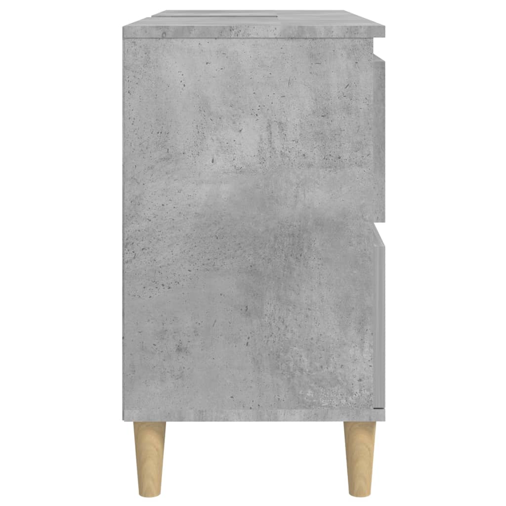 vidaXL Armario de lavabo madera contrachapada gris hormigón 80x33x60cm