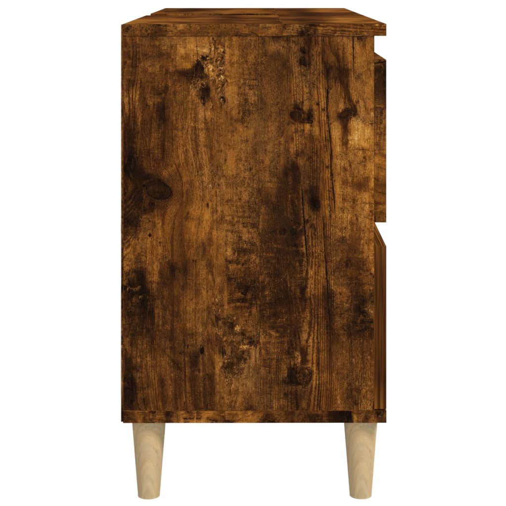 vidaXL Armario de lavabo madera contrachapada roble ahumado 80x33x60cm