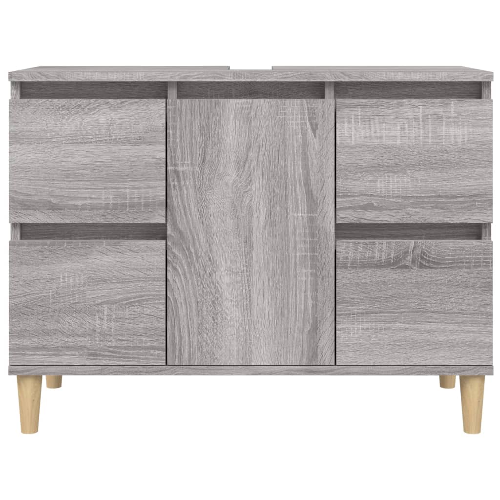 vidaXL Armario de lavabo madera contrachapada gris Sonoma 80x33x60 cm