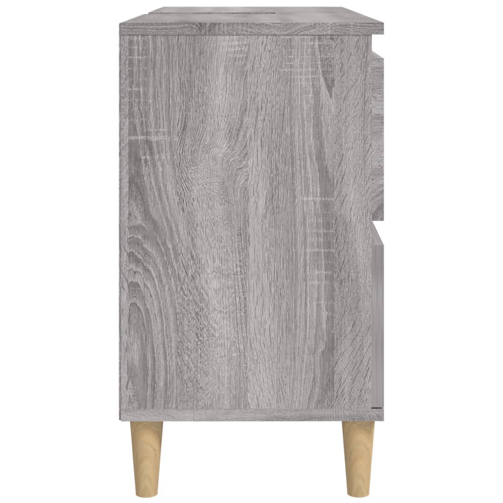 vidaXL Armario de lavabo madera contrachapada gris Sonoma 80x33x60 cm