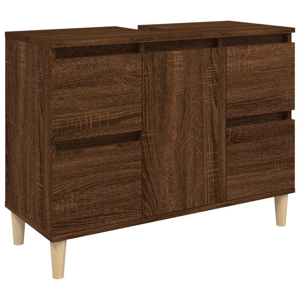 vidaXL Armario de lavabo madera contrachapada roble marrón 80x33x60 cm