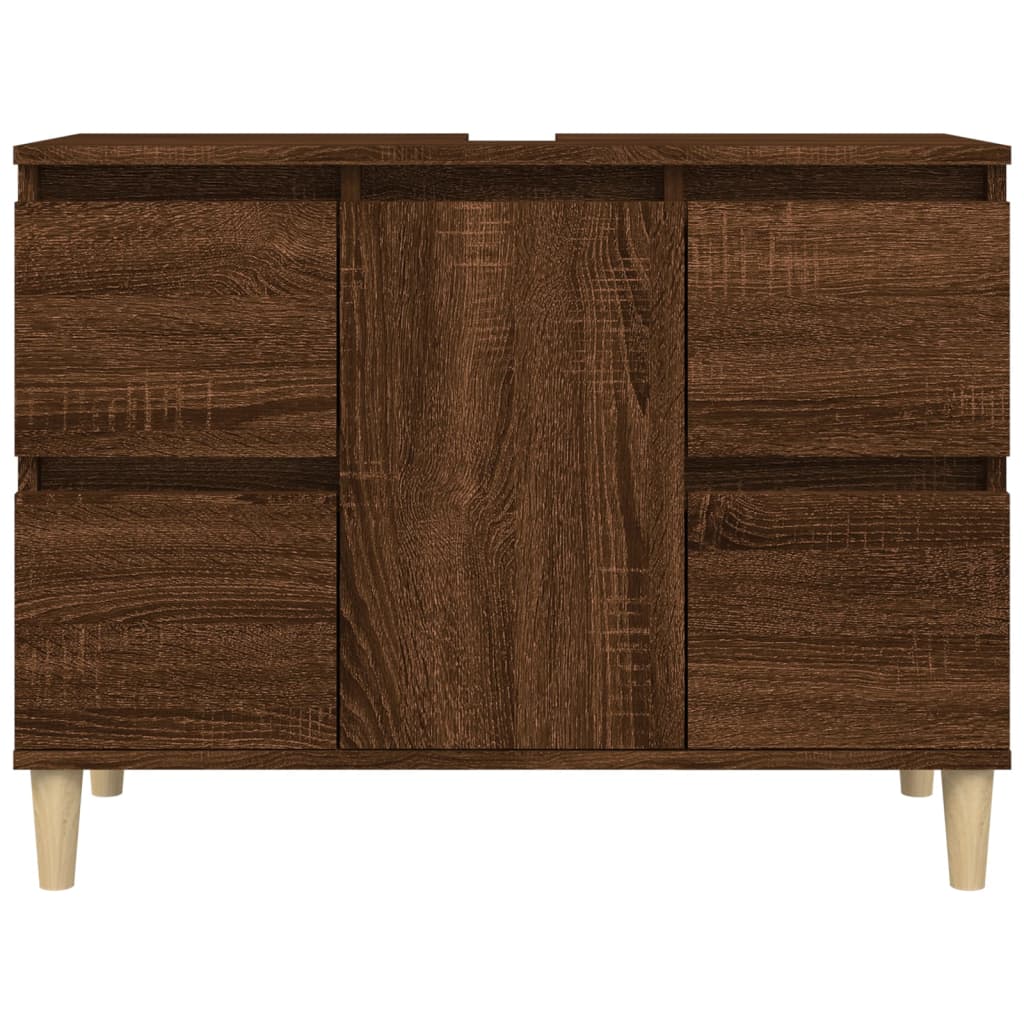 vidaXL Armario de lavabo madera contrachapada roble marrón 80x33x60 cm