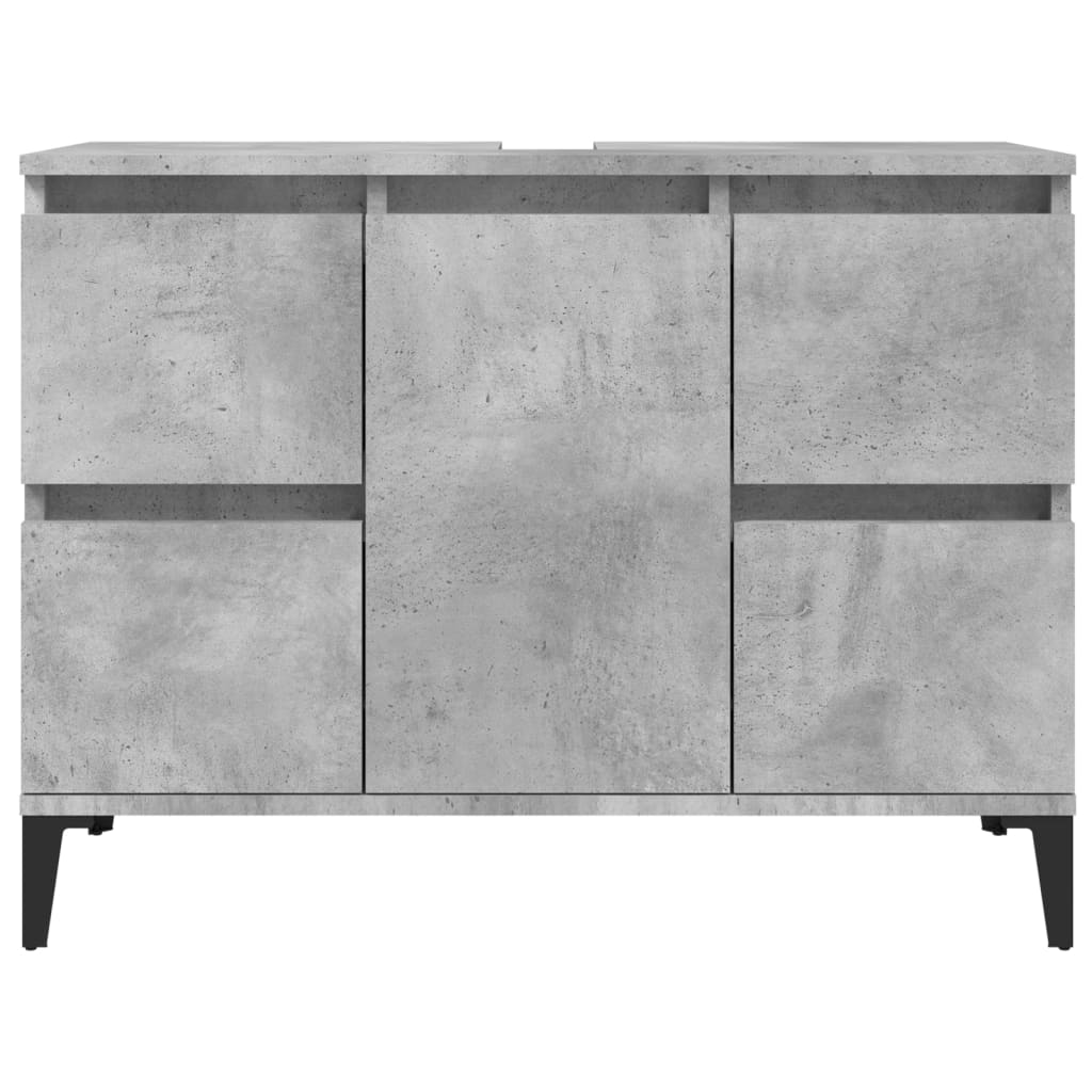 vidaXL Armario de lavabo madera contrachapada gris hormigón 80x33x60cm