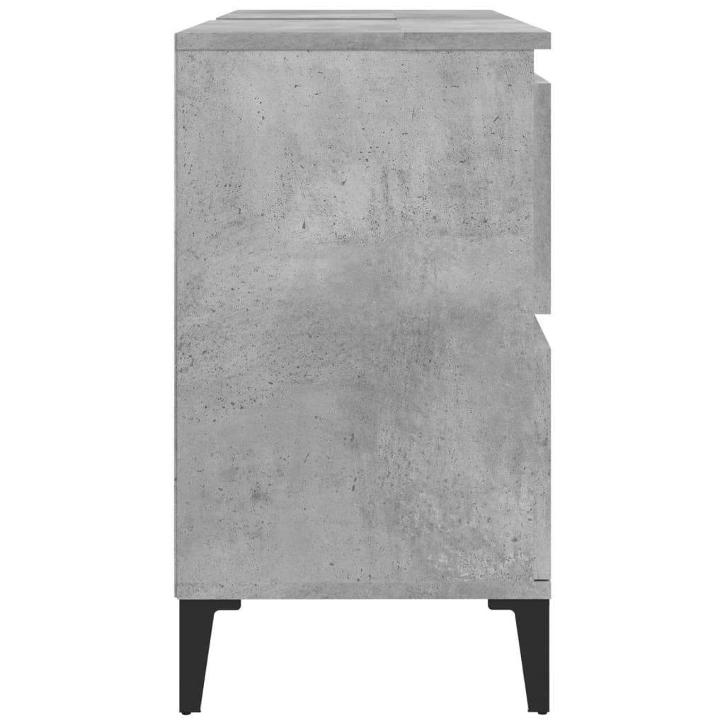 vidaXL Armario de lavabo madera contrachapada gris hormigón 80x33x60cm