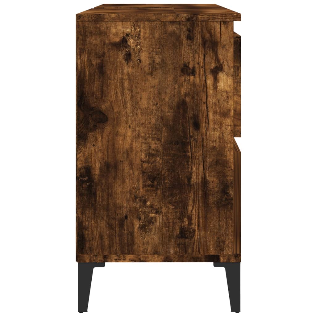 vidaXL Armario de lavabo madera contrachapada roble ahumado 80x33x60cm