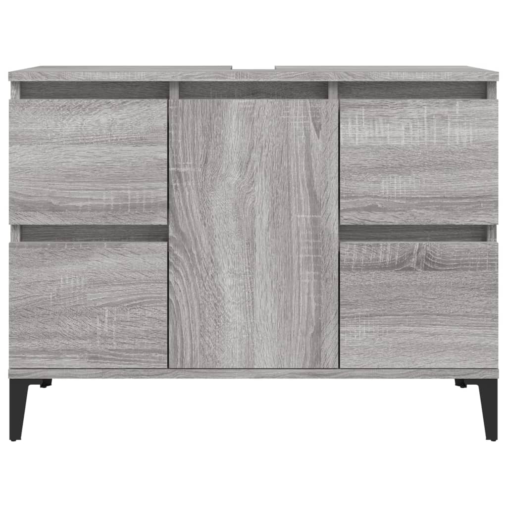 vidaXL Armario de lavabo madera contrachapada gris Sonoma 80x33x60 cm