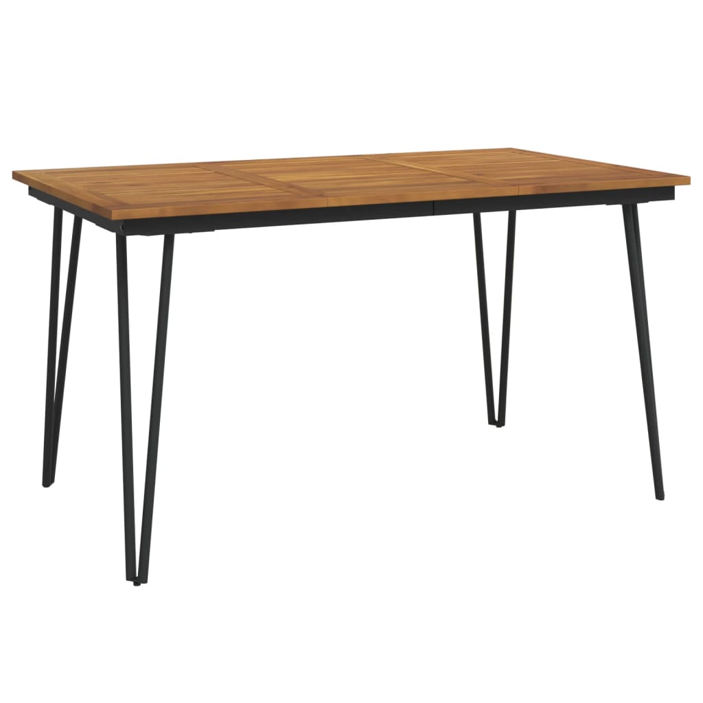 vidaXL Mesa de jardín con patas en U madera maciza acacia 148x80x75 cm