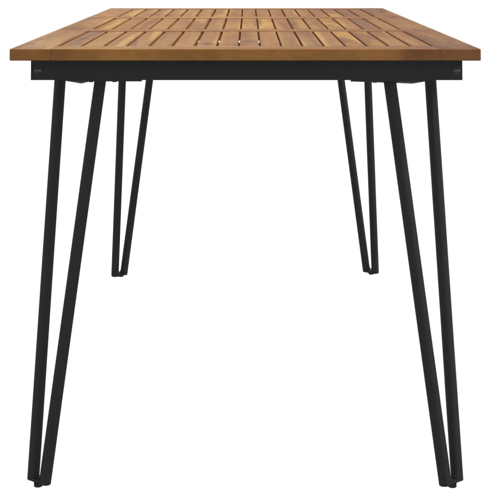 vidaXL Mesa de jardín con patas en U madera maciza acacia 148x80x75 cm