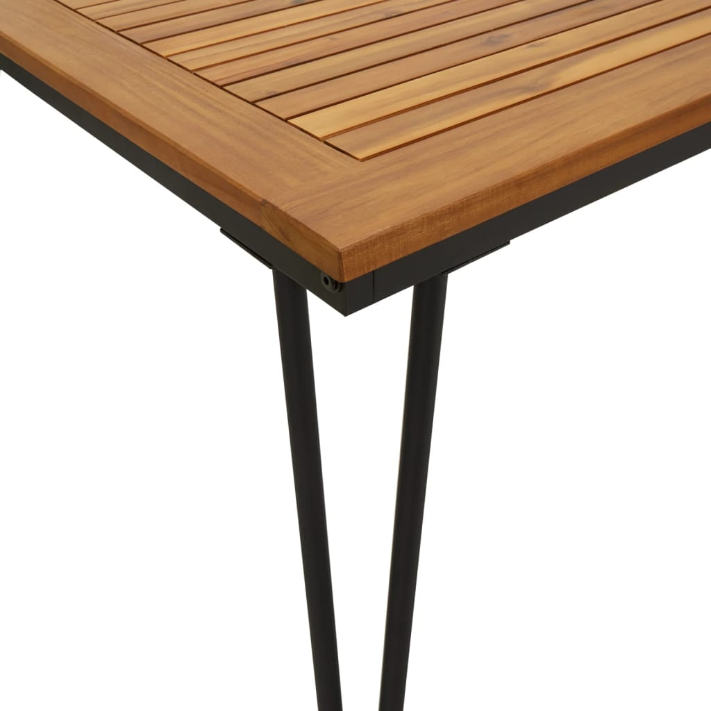 vidaXL Mesa de jardín con patas en U madera maciza acacia 148x80x75 cm