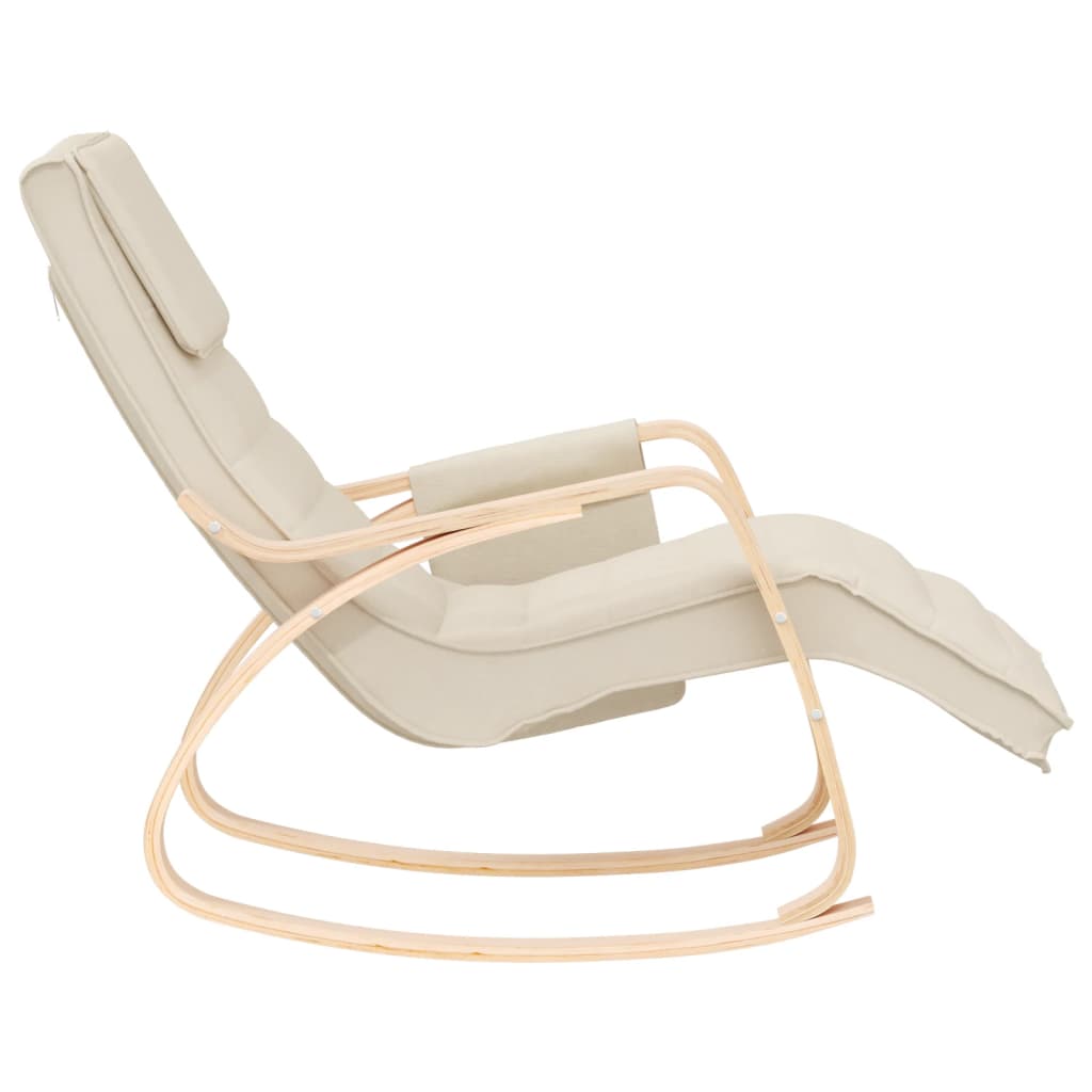 vidaXL Silla mecedora de tela color crema