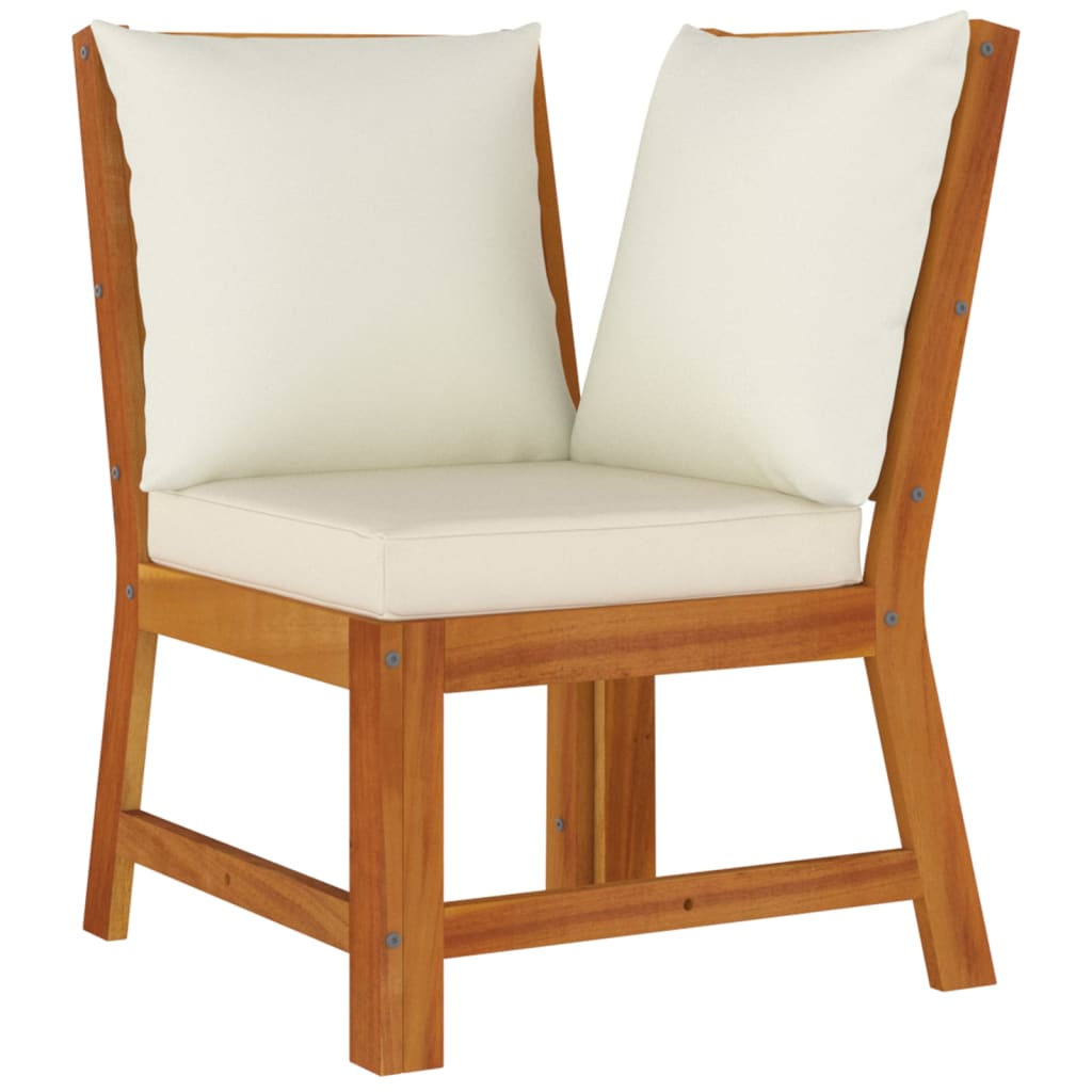 vidaXL Juego comedor jardín con cojines 9 piezas madera maciza acacia