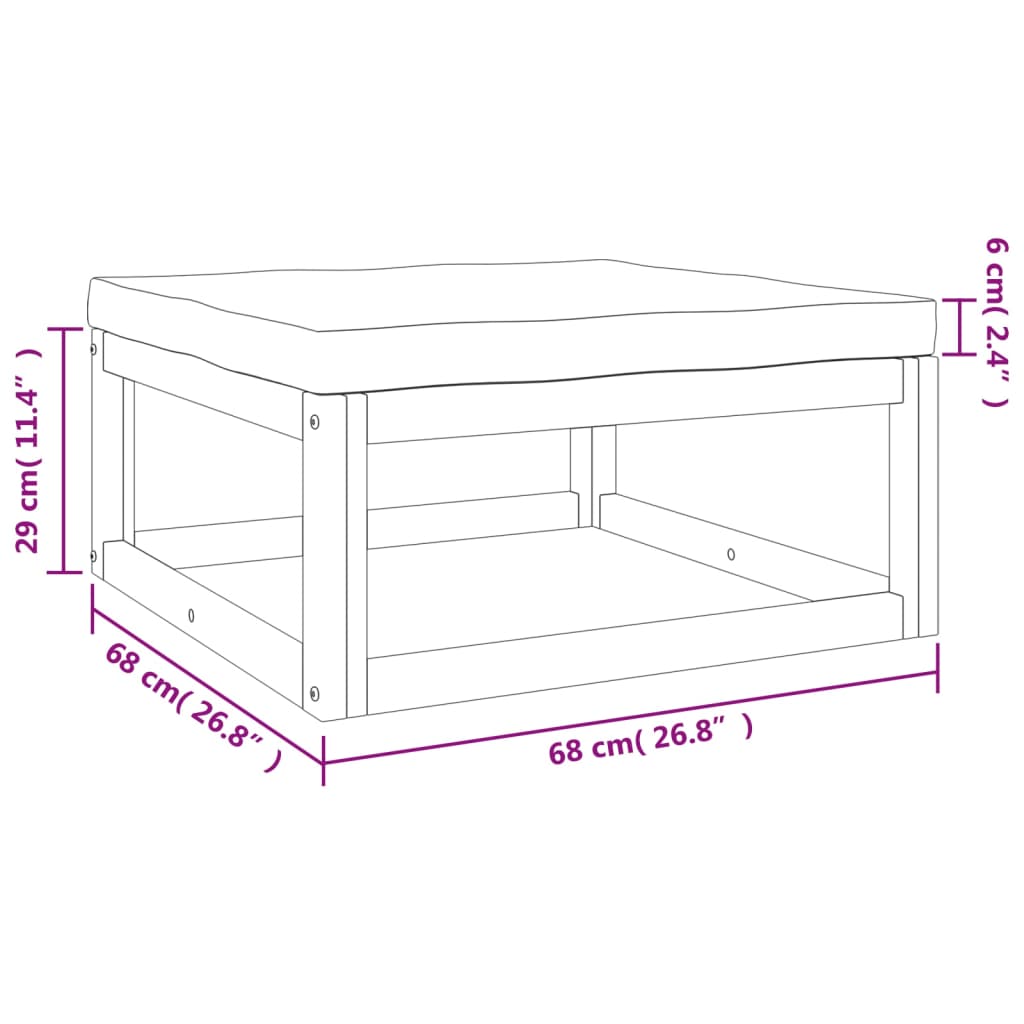 vidaXL Set muebles de jardín 4 pzas madera maciza y cojines gris taupé