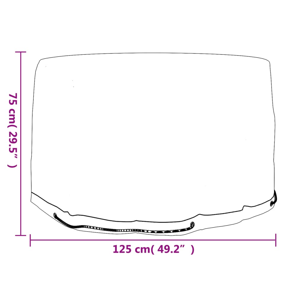 vidaXL Fundas para muebles de jardín 2 uds 6 ojales redonda Ø125x75 cm