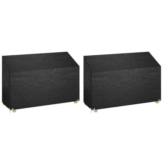 vidaXL Fundas bancos jardín 2 uds 8 ojales polietileno 190x70x70/88 cm