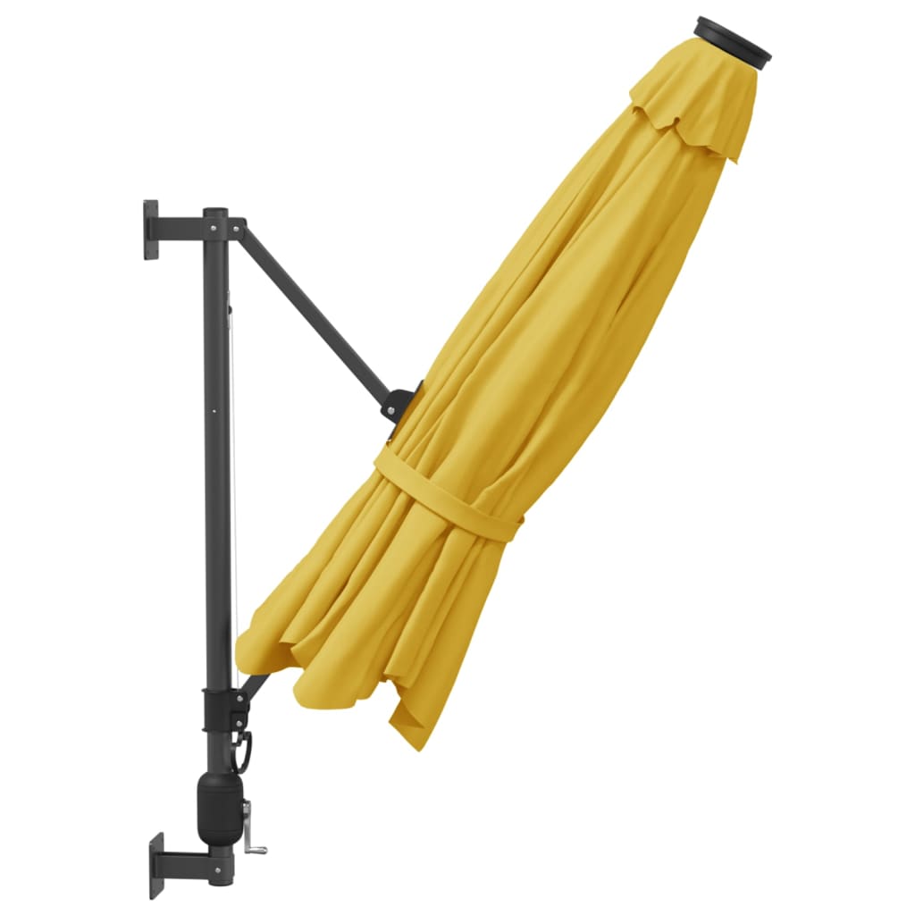 vidaXL Sombrilla de pared amarillo 290 cm