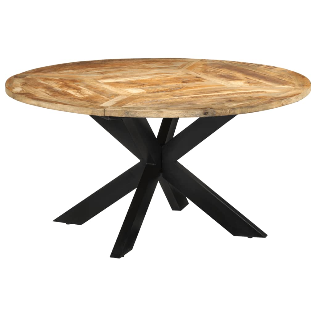 vidaXL Mesa de comedor madera maciza de mango sin tratar Ø150x76 cm