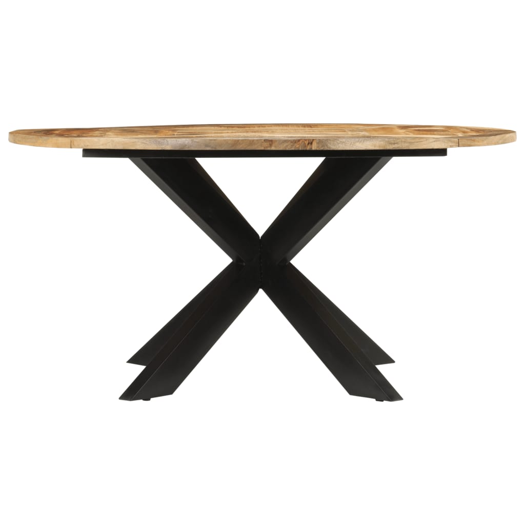 vidaXL Mesa de comedor madera maciza de mango sin tratar Ø150x76 cm