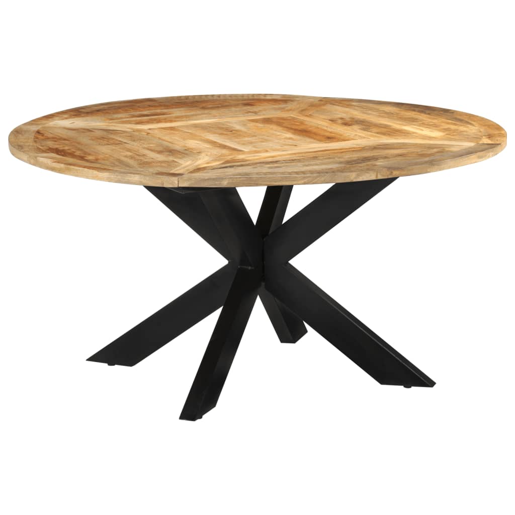 vidaXL Mesa de comedor madera maciza de mango sin tratar Ø150x76 cm