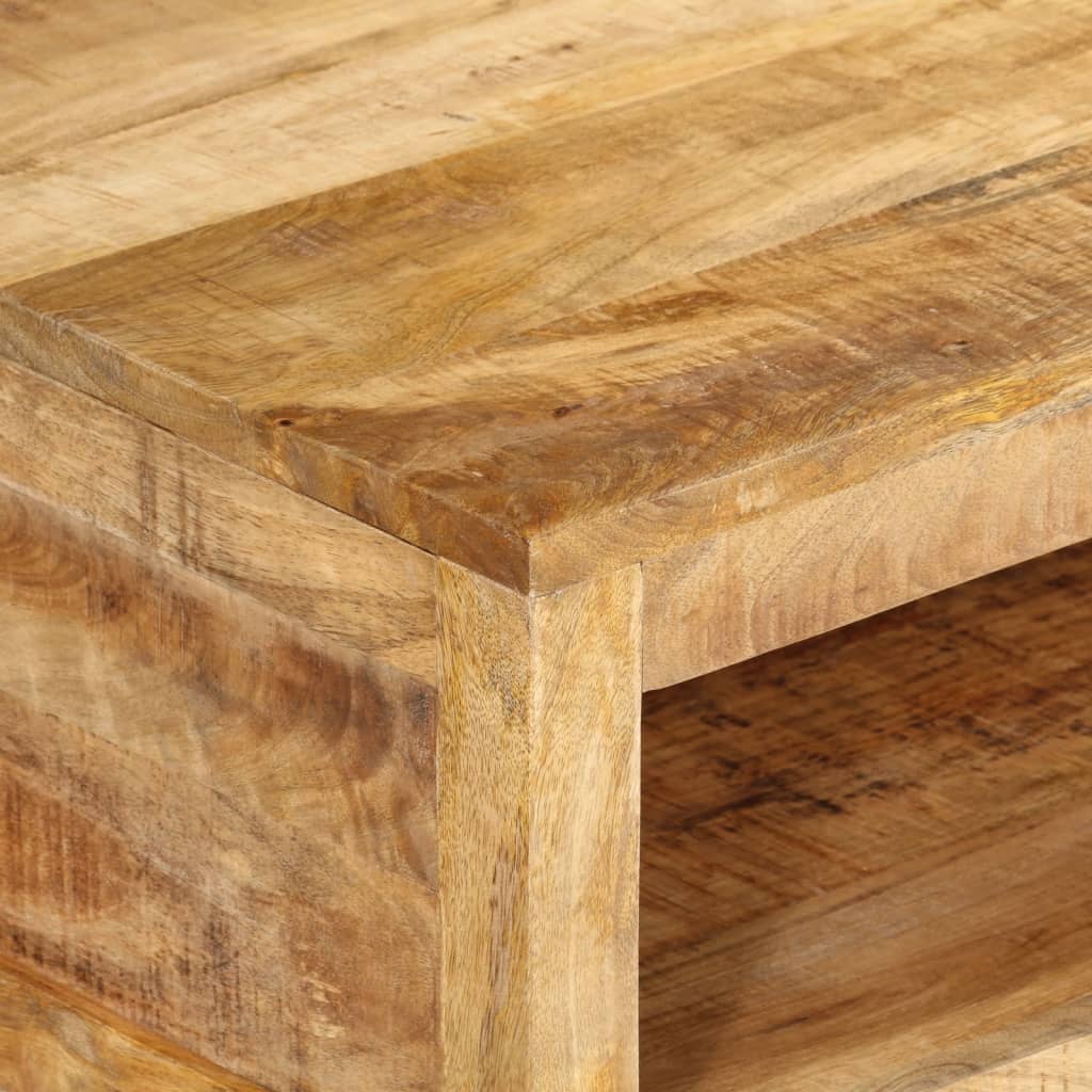 vidaXL Mesa de centro de madera maciza mango 80x55x30 cm