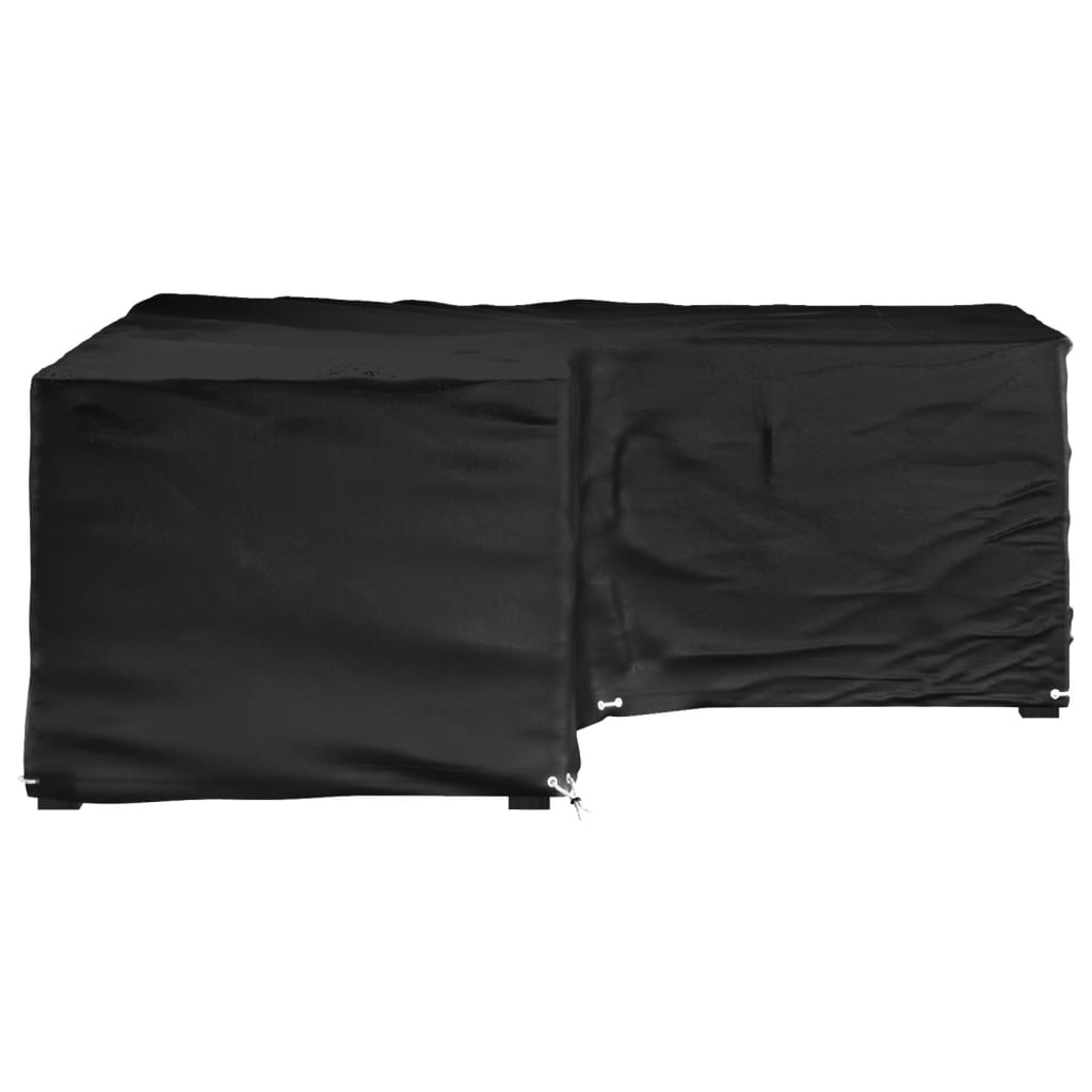 vidaXL Funda para muebles de jardín forma de L 12 ojales 185x185x70 cm