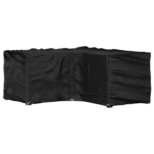 vidaXL Funda para muebles de jardín forma de L 12 ojales 185x185x90 cm