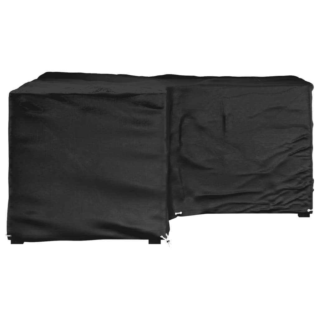 vidaXL Funda para muebles de jardín forma de L 12 ojales 185x185x90 cm