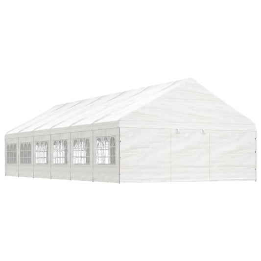 vidaXL Cenador con techo polietileno blanco 13,38x5,88x3,75 m