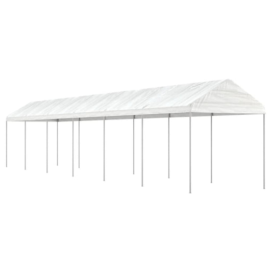 vidaXL Cenador con techo polietileno blanco 13,38x2,28x2,69 m