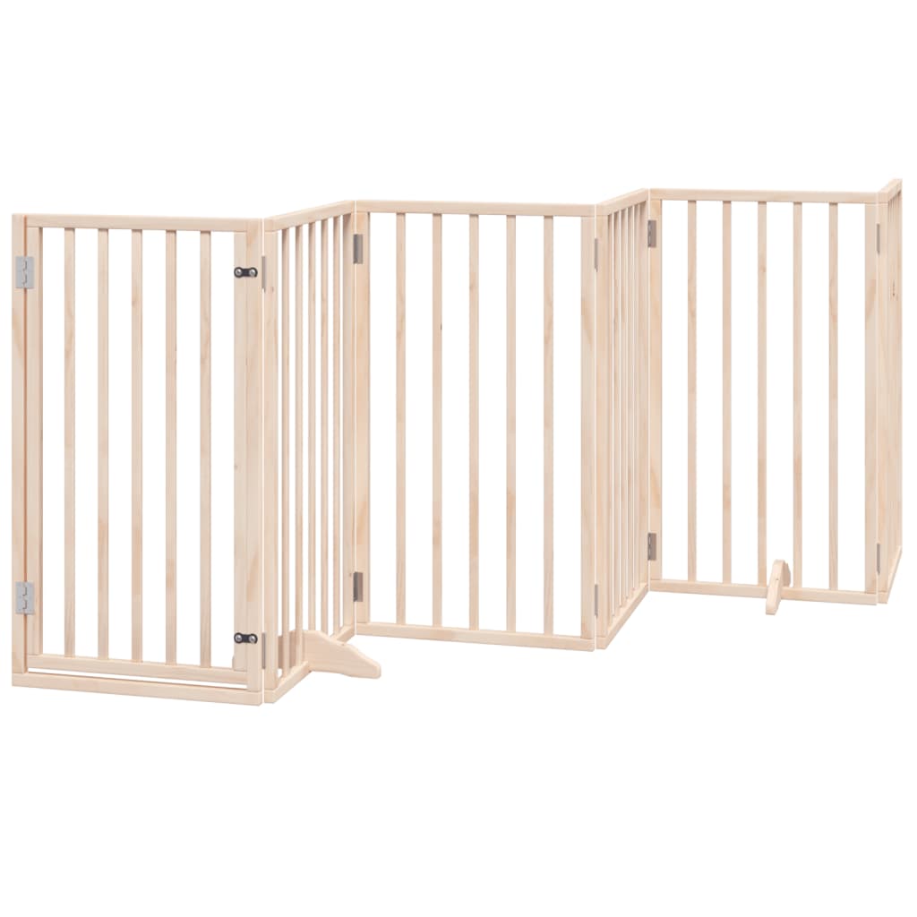 vidaXL Puerta para perros plegable 12 paneles madera de álamo 600 cm