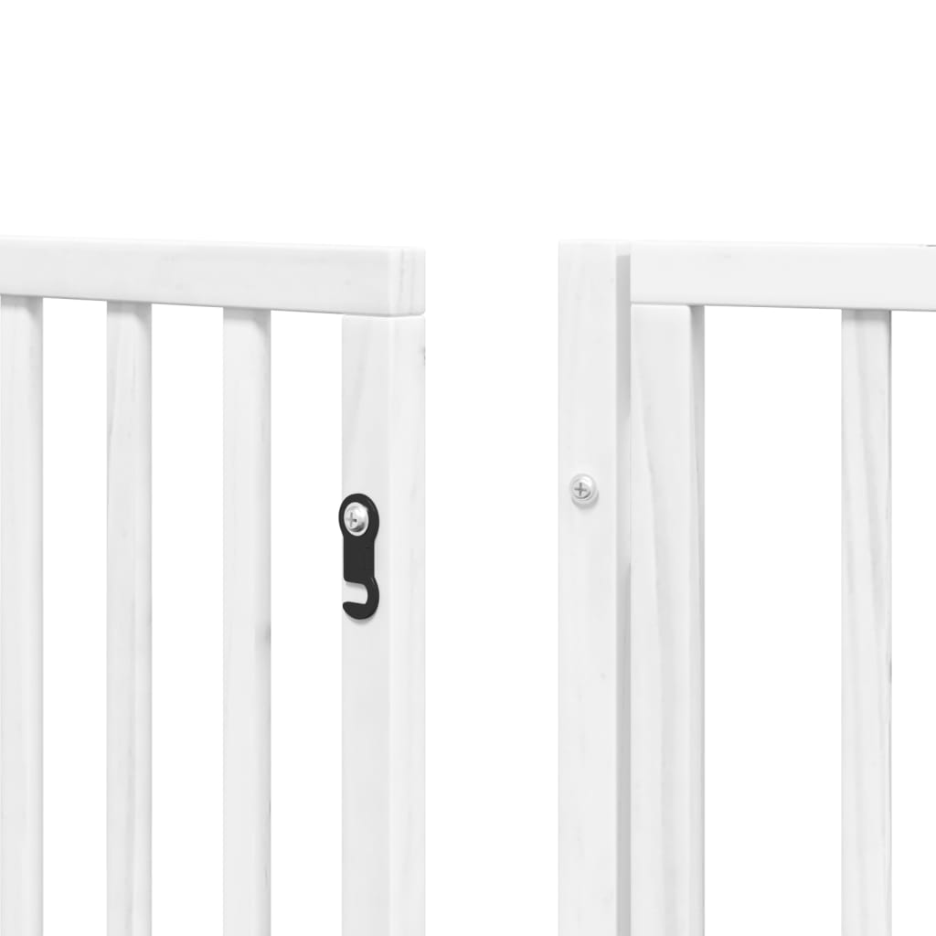 vidaXL Puerta de perros plegable 12 paneles madera álamo blanca 600 cm