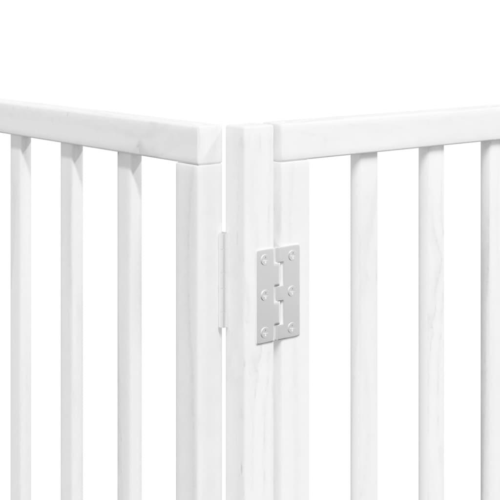 vidaXL Puerta de perros plegable 12 paneles madera álamo blanca 600 cm