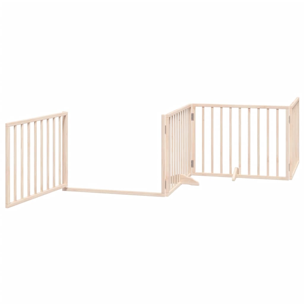 vidaXL Puerta para perros plegable 8 paneles madera de álamo 640 cm