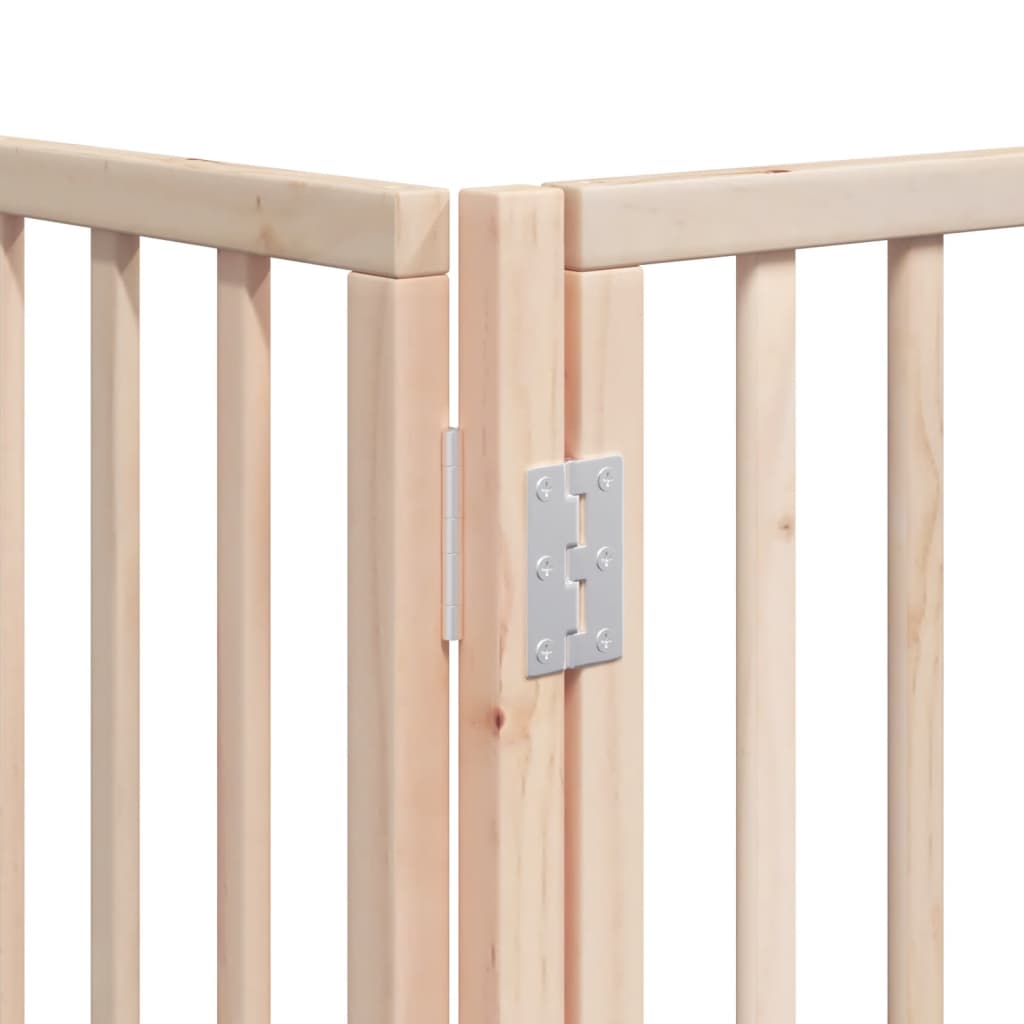 vidaXL Puerta para perros plegable 8 paneles madera de álamo 640 cm