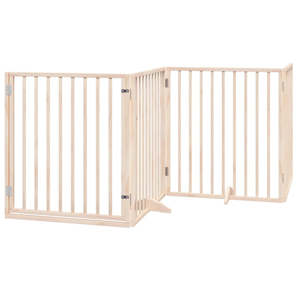 vidaXL Puerta para perros plegable 8 paneles madera de álamo 640 cm