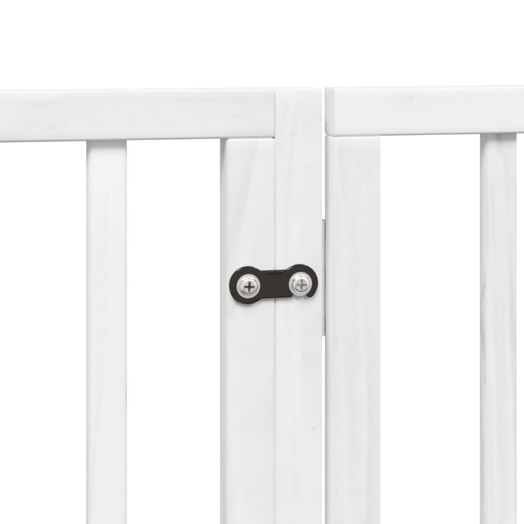 vidaXL Puerta de perros plegable 6 paneles madera álamo blanca 480 cm