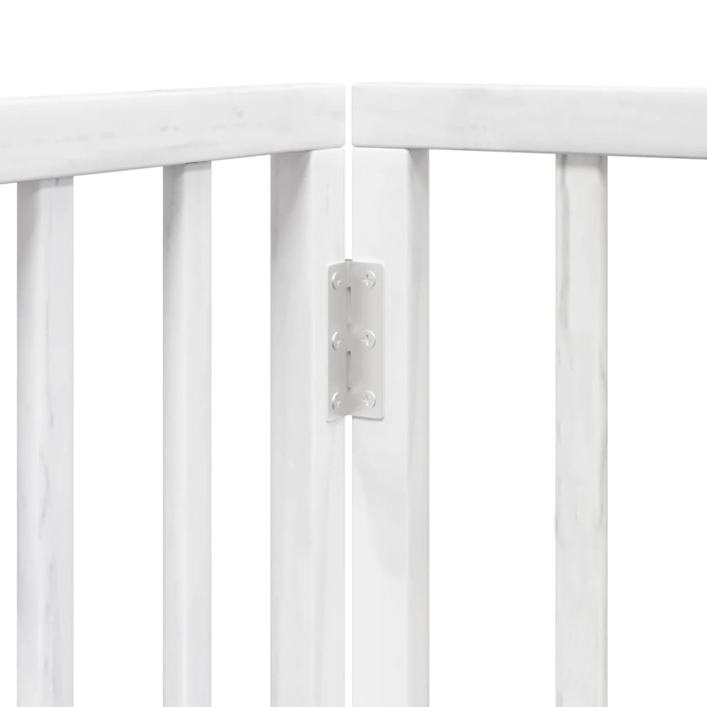 vidaXL Puerta de perros plegable 6 paneles madera álamo blanca 480 cm