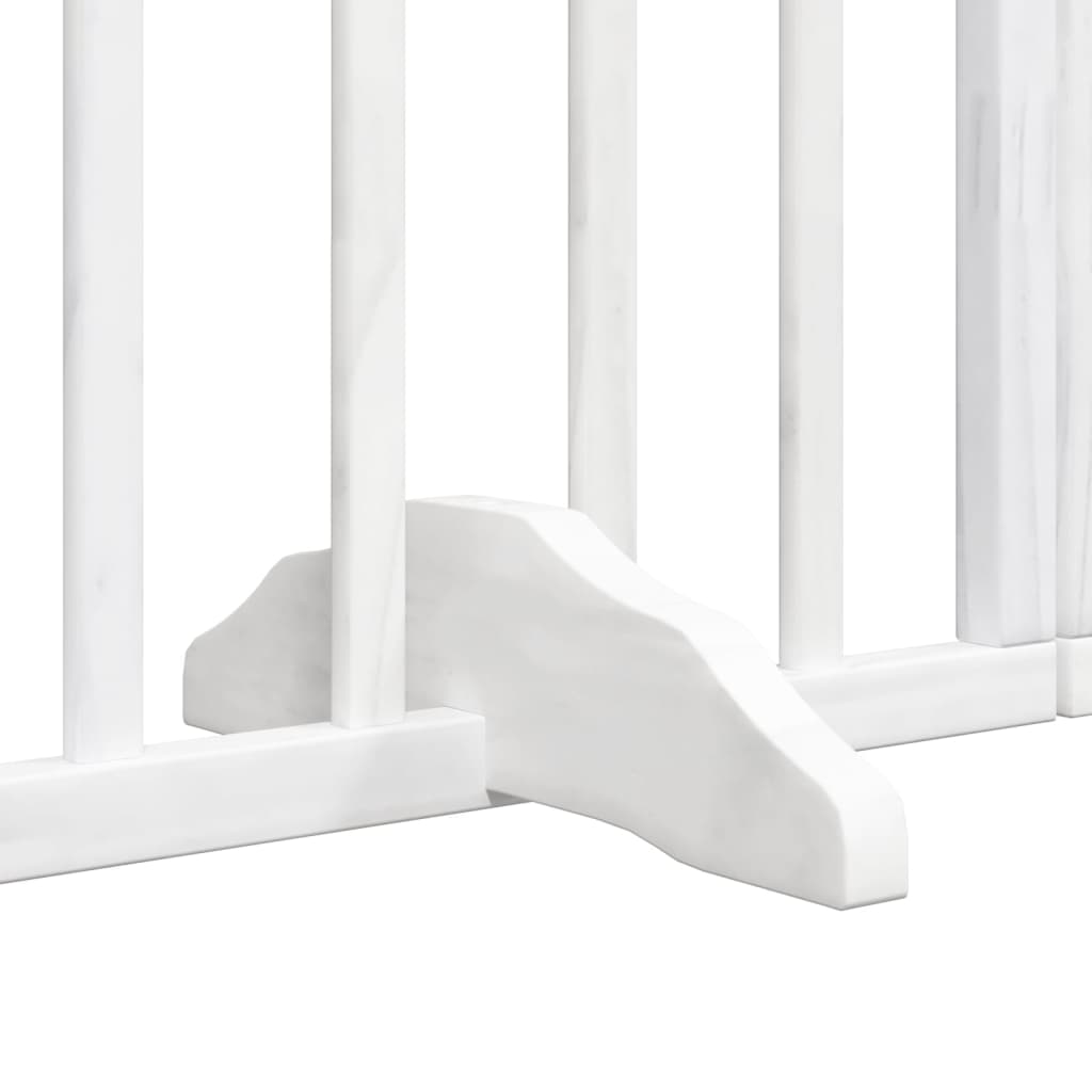 vidaXL Puerta de perros plegable 8 paneles madera álamo blanca 640 cm