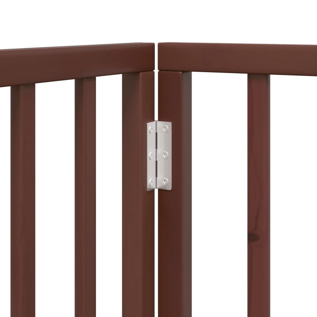 vidaXL Puerta de perros plegable 10 paneles madera álamo marrón 800 cm