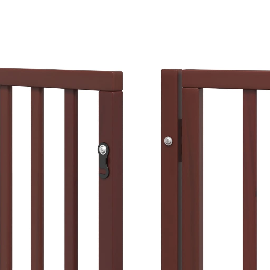 vidaXL Puerta de perros plegable 6 paneles madera álamo marrón 480 cm