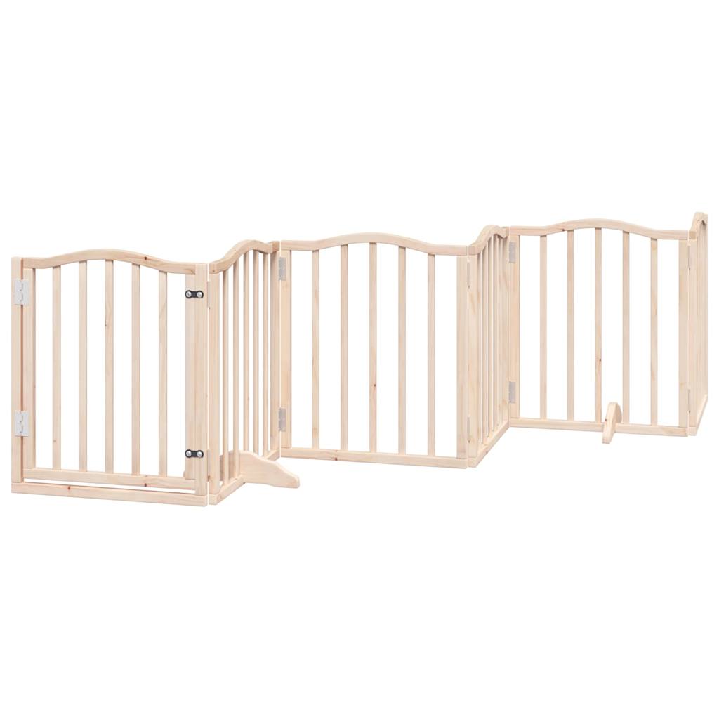 vidaXL Puerta para perros plegable 15 paneles madera de álamo 750 cm