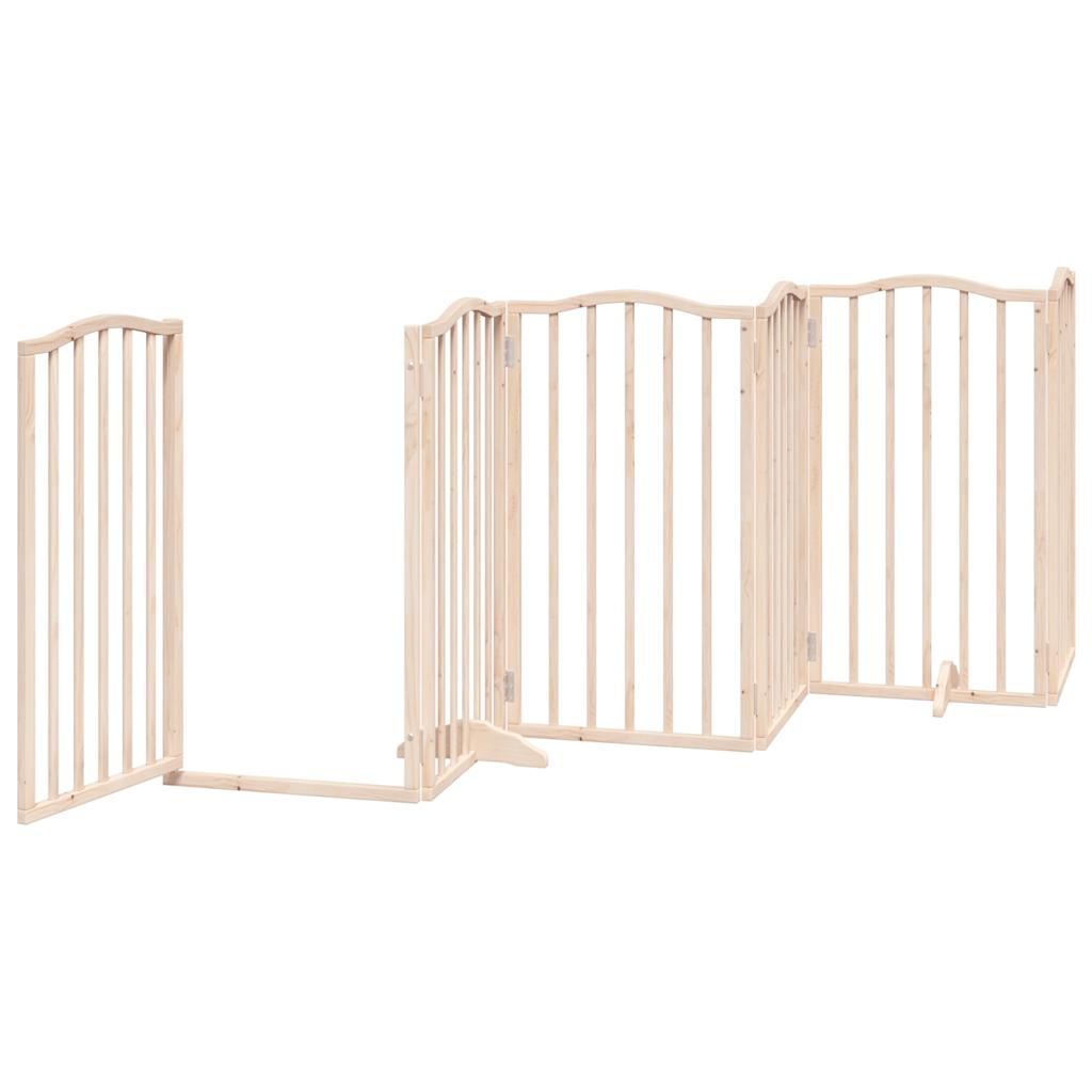 vidaXL Puerta para perros plegable 9 paneles madera de álamo 450 cm