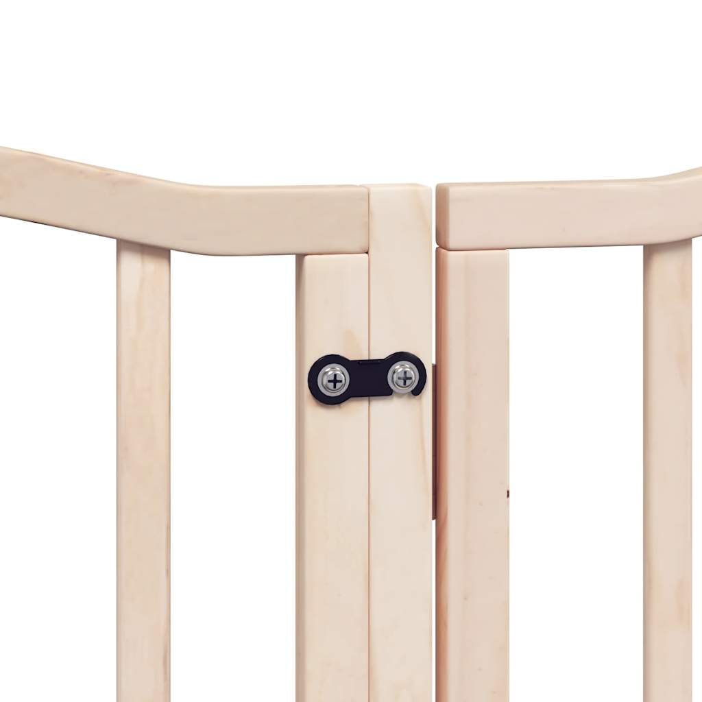 vidaXL Puerta para perros plegable 9 paneles madera de álamo 450 cm