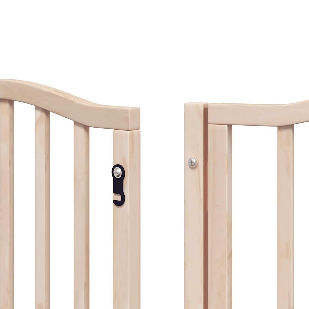 vidaXL Puerta para perros plegable 9 paneles madera de álamo 450 cm